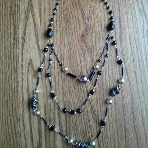 Black bead necklace